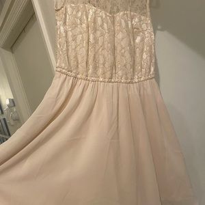 Cute ivory floaty dress with Lacey top